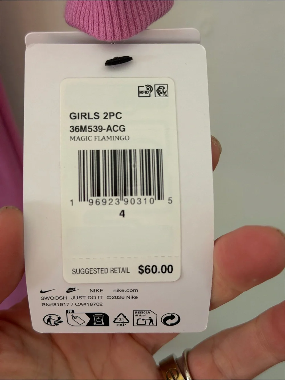 Nike Girls Pink Hooded Sweatshirt & Matching Joggers